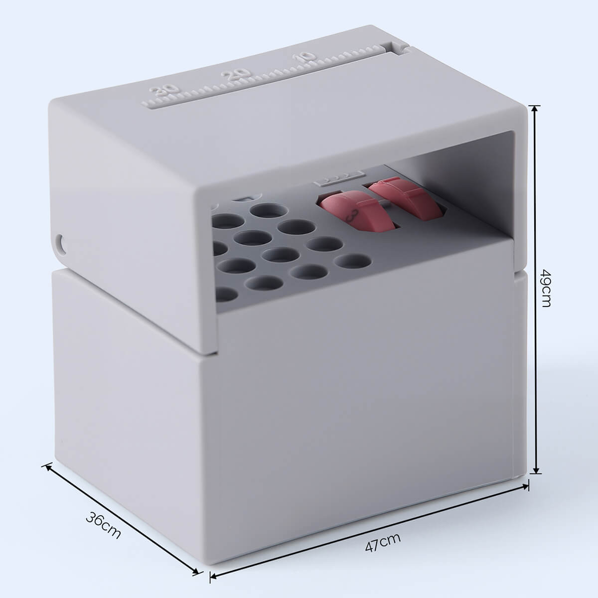 Dental 20 Holes Endo Files Disinfection Box With Memory Holder & Measuring Counter - azdentall.com