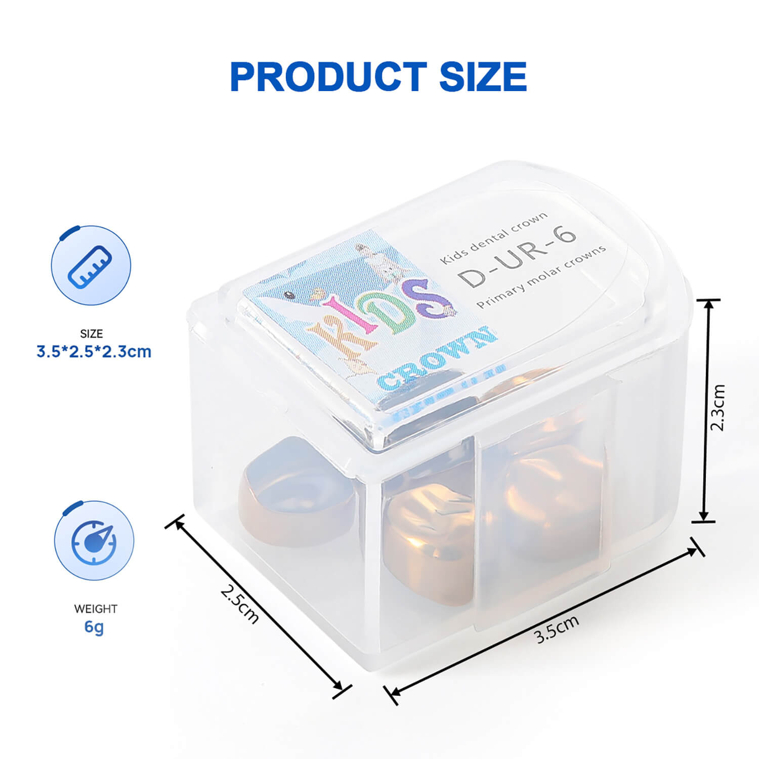 48 Sizes Dental Gold Primary Molar Kids Crown Stainless Steel Preformed Temporary Crowns 5pcs/Box - azdentall.com
