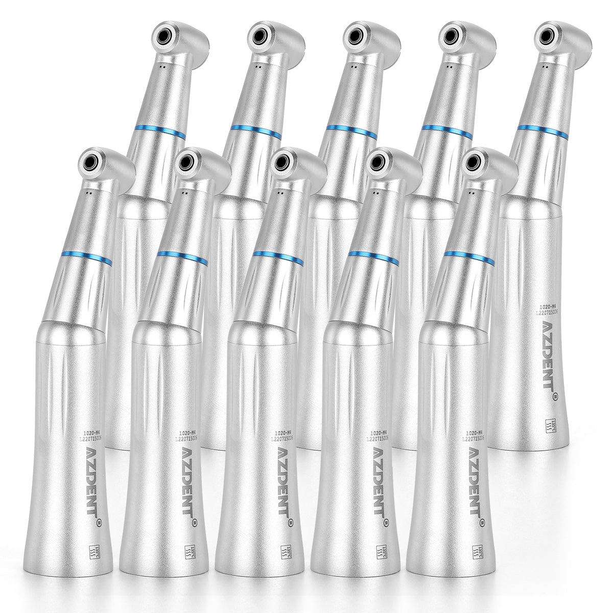 10pcs AZDENT 1:1 Push Button Low Speed Contra Angle Handpiece Internal Water - azdentall.com