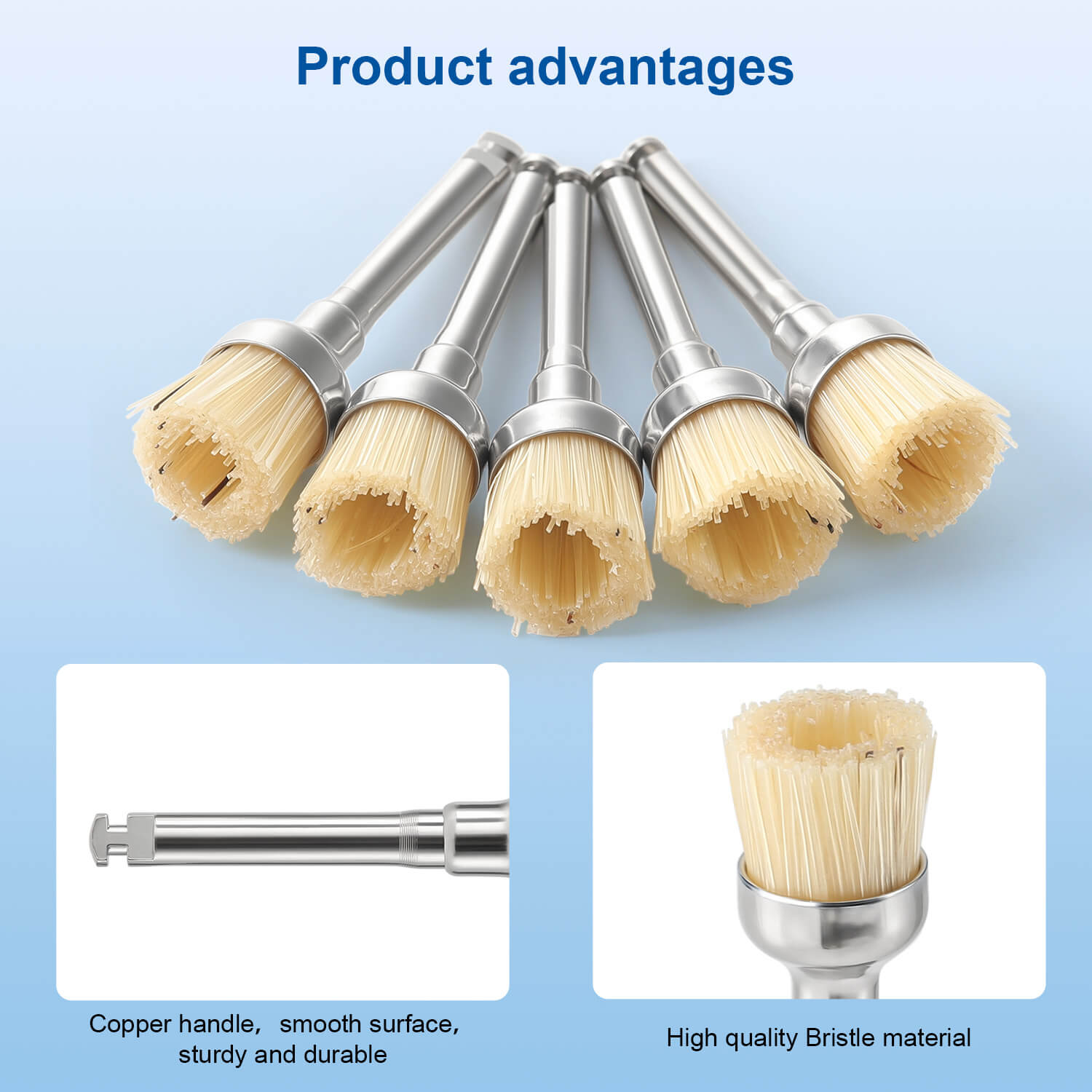 Dental Bristle Prophy Polishing Brush Bowl Shape 10pcs/Pack - azdentall.com