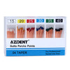 AZDENT Gutta Percha Points Assorted #15-40 Taper Size 0.02 Color Coded 120/Box - azdentall.com