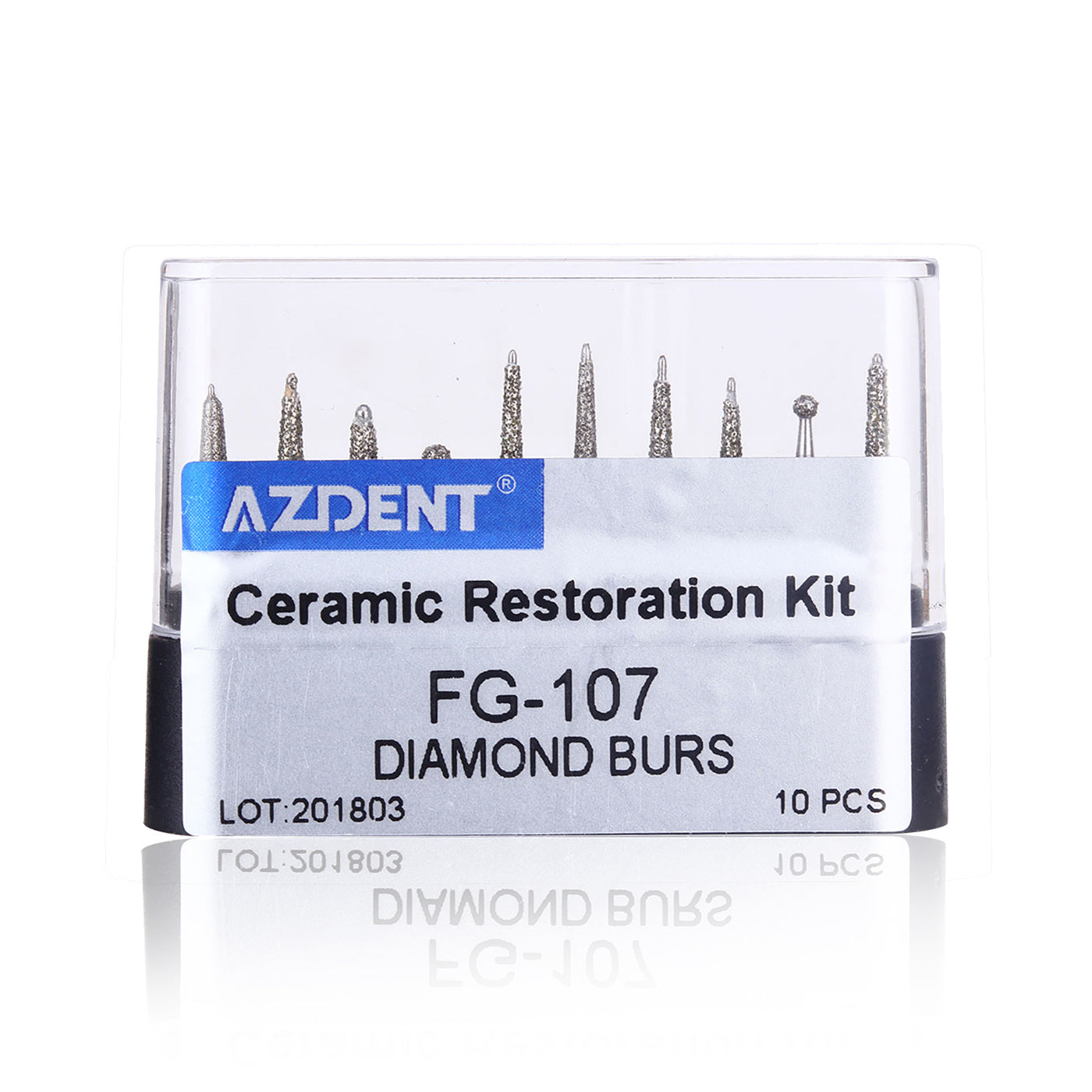 AZDENT Dental Diamond Bur FG-107 Ceramic Restoration Kit 10pcs/Kit-azdentall.com