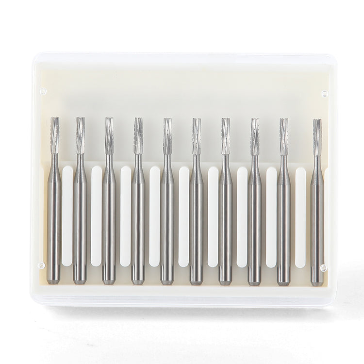 Dental Carbide Bur FG #557 Straight Fissure Crosscut 10/Box - azdentall.com