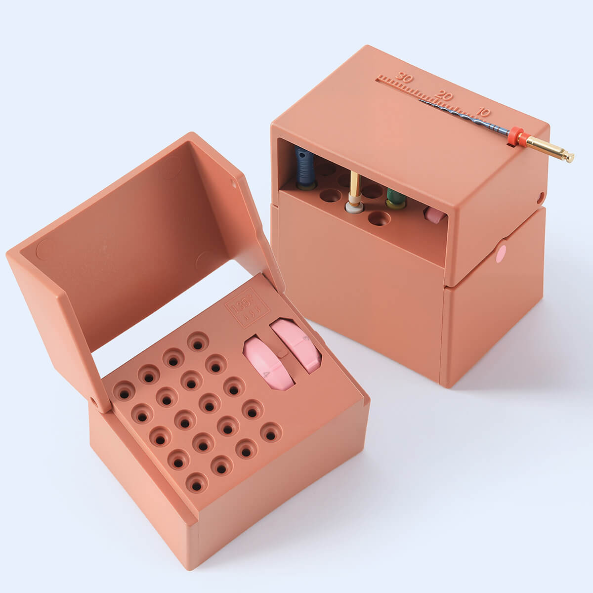 Dental 20 Holes Endo Files Disinfection Box With Memory Holder & Measuring Counter - azdentall.com
