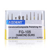 AZDENT Dental Diamond Bur FG-105 Ceramics/Composite Polishing Kit 10pcs/Kit-azdentall.com