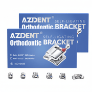 AZDENT Dental Metal Self Ligating Bracket Roth/MBT .022 Hooks 345 With 4 Buccal Tube 20+4/Box - azdentall.com