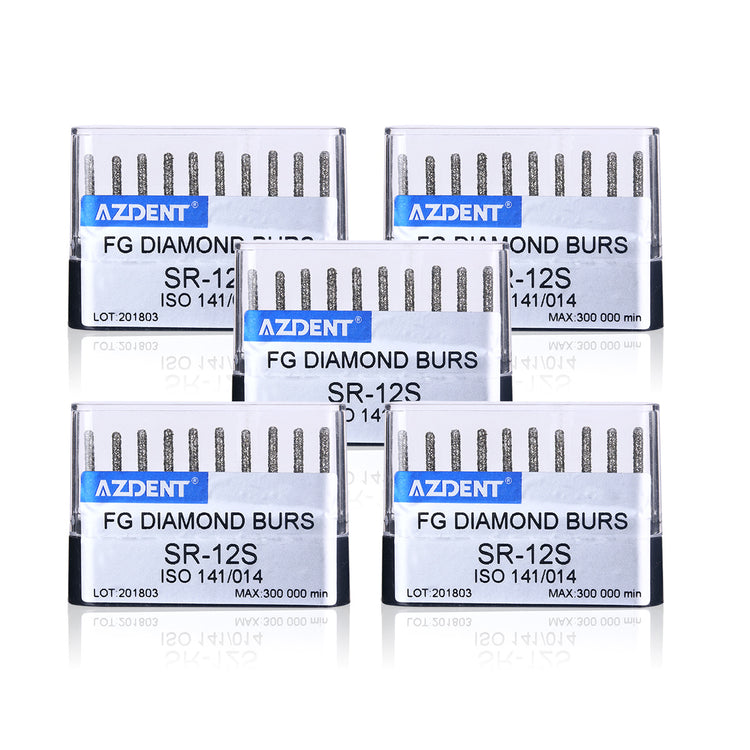 5 Boxes AZDENT FG Diamond Burs SR-12S 10pcs/Box - azdentall.com