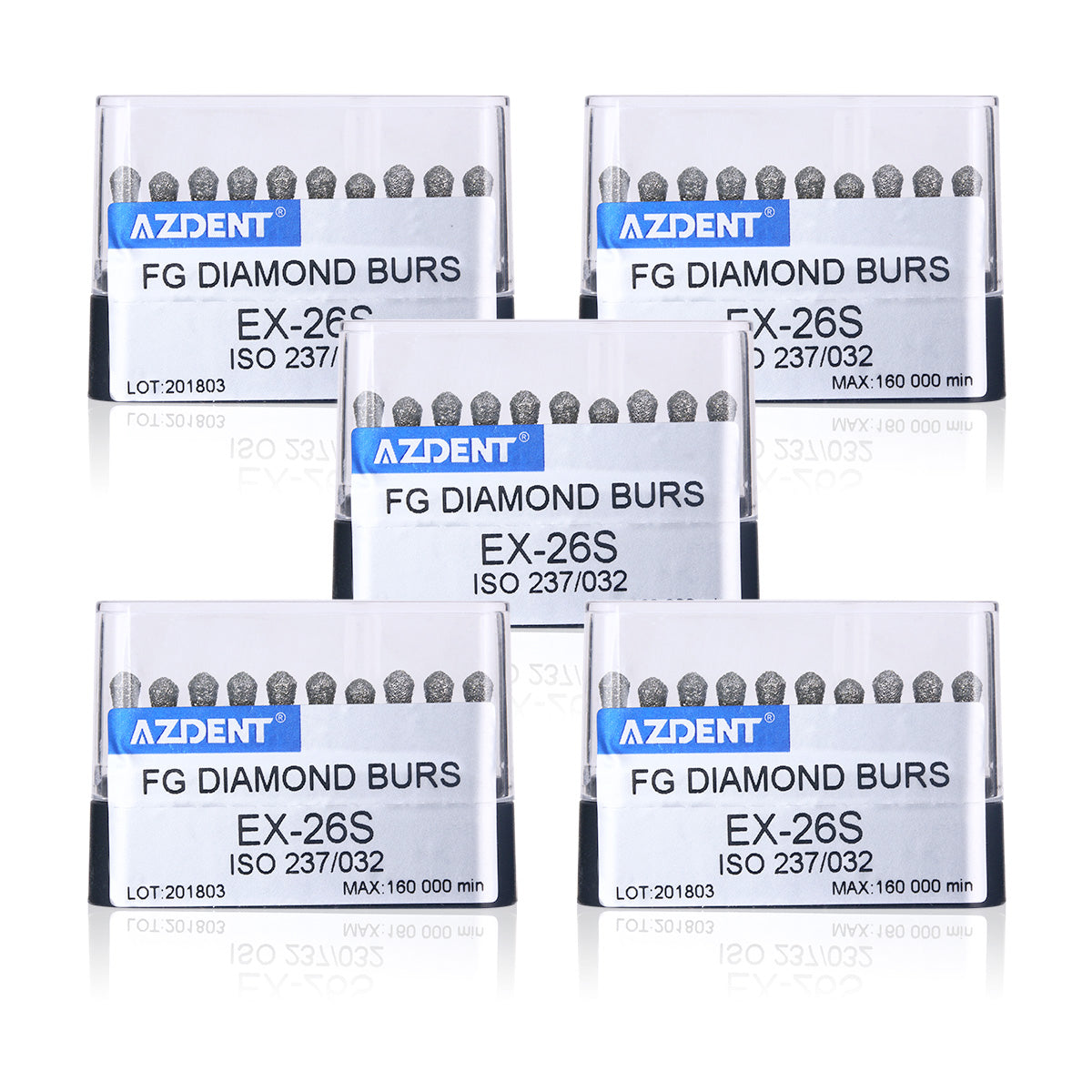5 Boxes AZDENT FG Diamond Burs EX-26S 10pcs/Box - azdentall.com