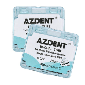 AZDENT Dental Orthodontic Buccal Tube 1st Molar Bondable Split Non-Convertible MBT 0.022 20Sets/Box - azdentall.com