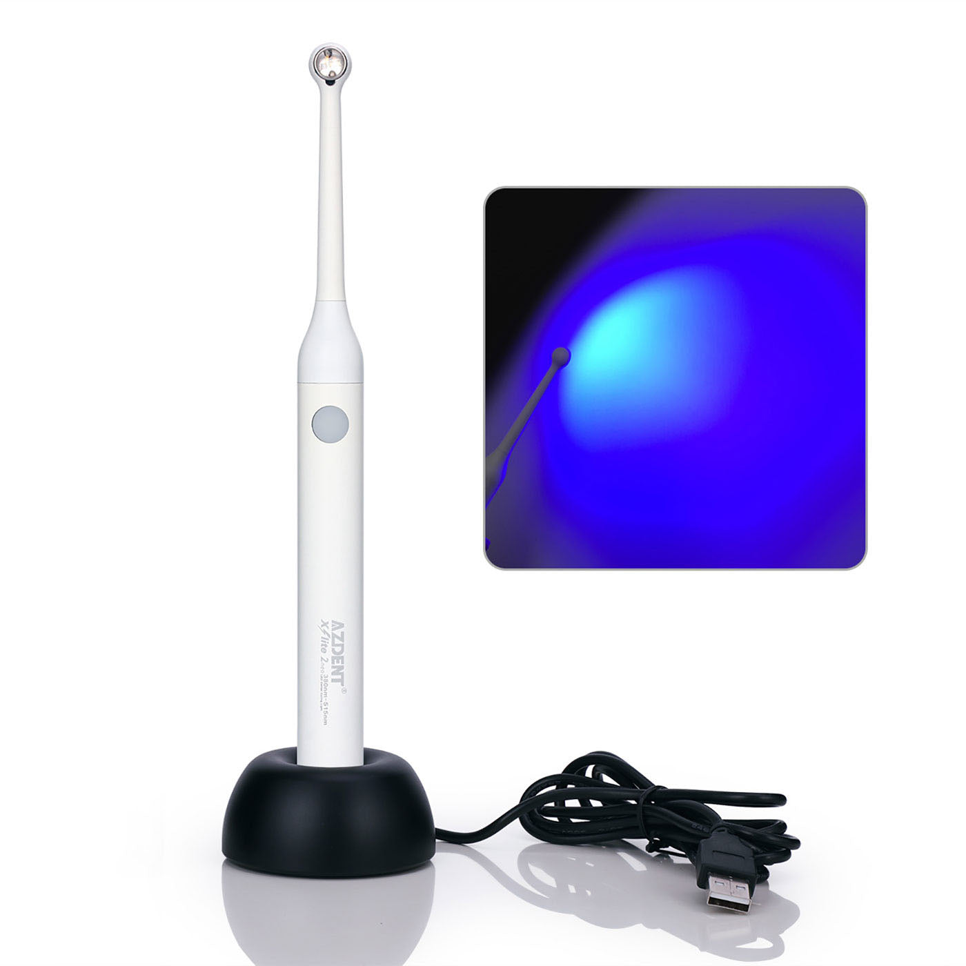 AZDENT LED Curing Light Wireless Wide Spectrum 385-515nm 2300mW/Cm² High Power Easy Operation-azdentall.com