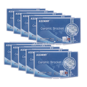 10 Boxes AZDENT Dental Orthodontic Ceramic Bracket Braces Roth 0.022 Hooks On 345 20pcs/Box - azdentall.com