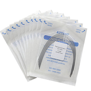 5 Bags AZDENT Thermal Active NiTi Archwire Ovoid Form Rectangular 0.021 x 0.025 Lower 10pcs/Pack - azdentall.com