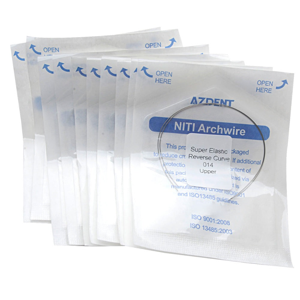 10 Packs AZDENT Archwire NiTi Reverse Curve Round 0.014 Upper 2pcs/Pack - azdentall.com