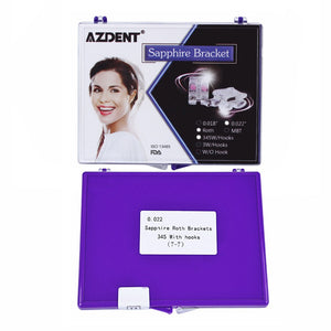 AZDENT Dental Orthodontic Ceramic Bracket Positioning Monocrystalline Sapphire and Buccal Tube Mini Roth .022 345Hooks 28pcs/box - azdentall.com