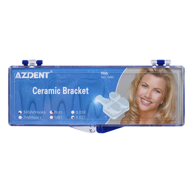 AZDENT Dental Orthodontic Ceramic Brackets Mesh Base Roth 0.022 Hooks on 345 20pcs/Box - azdentall.com