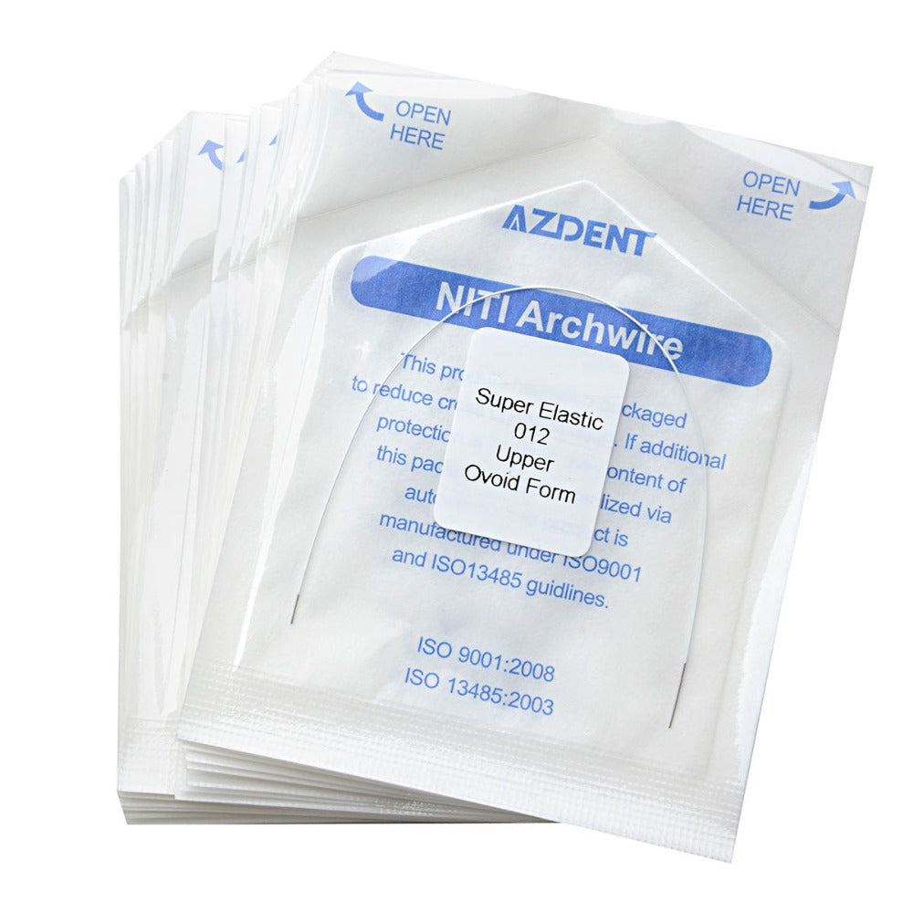 10 Packs AZDENT Archwire NiTi Super Elastic Colored Coated Ovoid Round 0.012 Upper 1pcs/Pack-azdentall.com