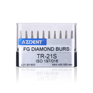 AZDENT FG Diamond Burs TR-21S 10pcs/Box-azdentall.com