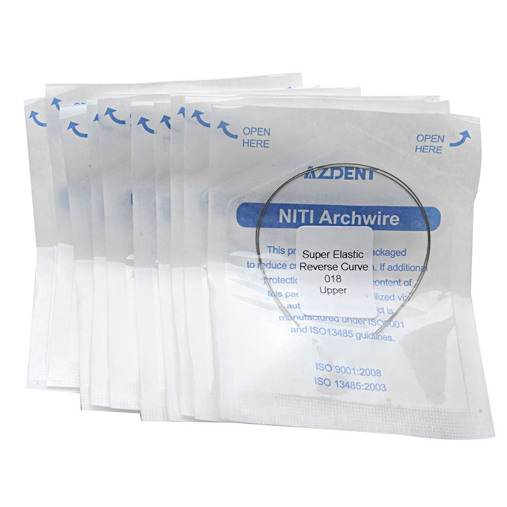 10 Packs AZDENT Archwire NiTi Reverse Curve Round 0.018 Upper 2pcs/Pack - azdentall.com