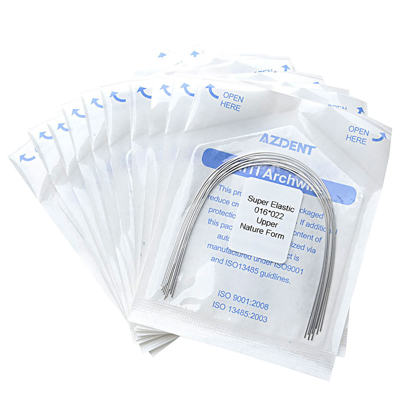 AZDENT Dental Orthodontic Archwires Niti Super Elastic Natural Rectangular Full Size 10pcs/Pack - azdentall.com