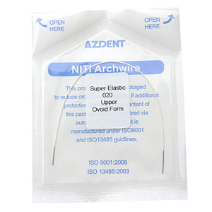 AZDENT Archwire NiTi Super Elastic Colored Coated Ovoid Round 0.020 Upper 1pcs/Pack - azdentall.com