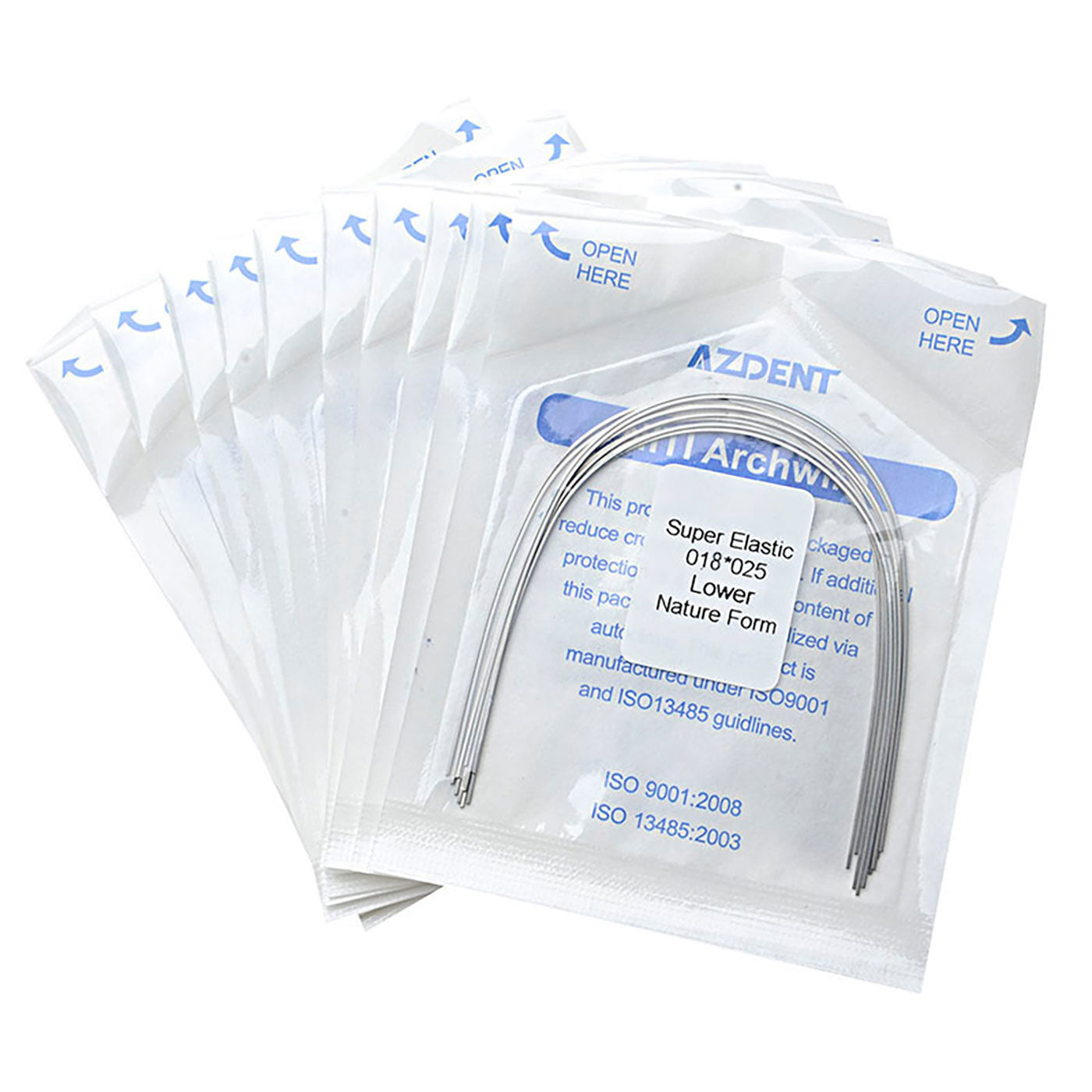 AZDENT Dental Orthodontic Archwires Niti Super Elastic Natural Rectangular Full Size 10pcs/Pack - azdentall.com