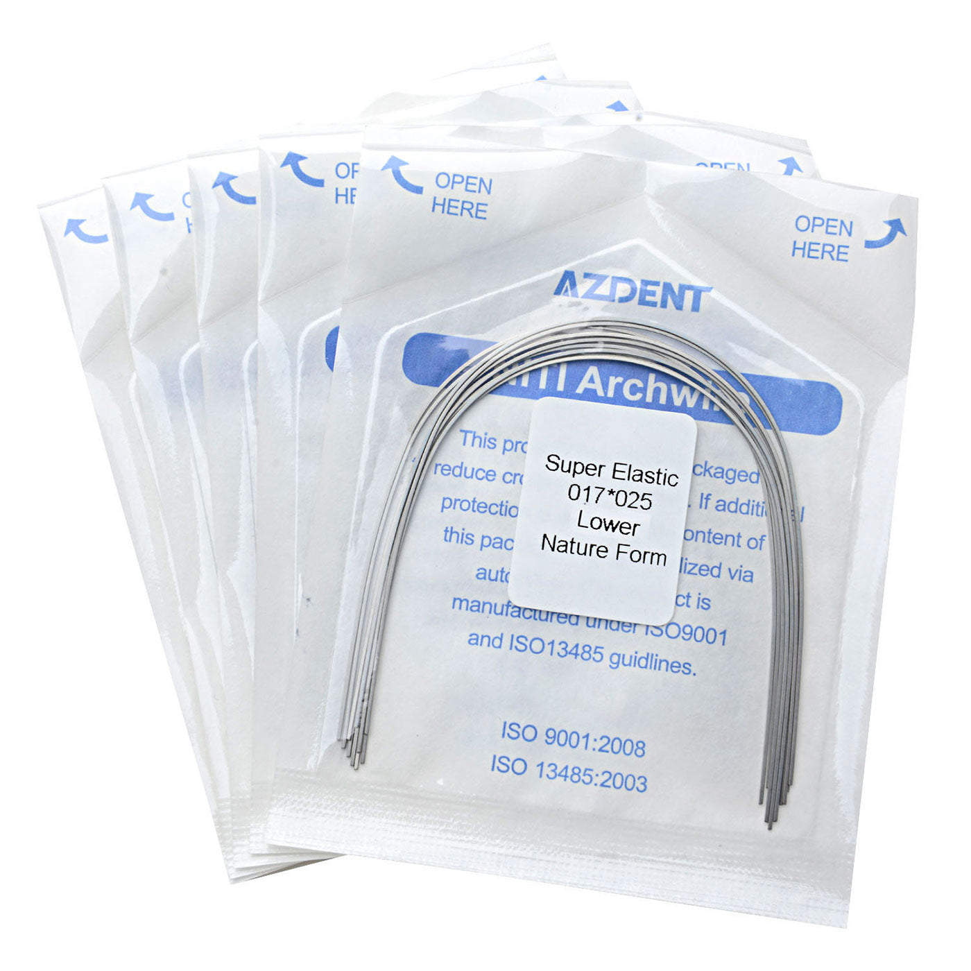 AZDENT Dental Orthodontic Archwires Niti Super Elastic Natural Rectangular Full Size 10pcs/Pack - azdentall.com