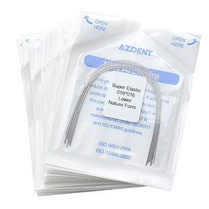 AZDENT Dental Orthodontic Archwires Niti Super Elastic Natural Rectangular Full Size 10pcs/Pack - azdentall.com