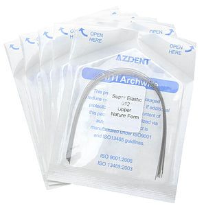 AZDENT Dental Orthodontic Archwires NiTi Super Elastic Natural Round 0.012 Upper 10pcs/Pack - azdentall.com