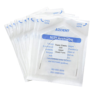 10 Packs AZDENT Archwire NiTi Super Elastic Colored Coated Ovoid Round 0.020 Upper 1pcs/Pack - azdentall.com