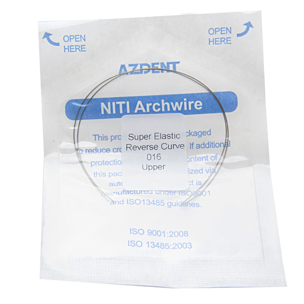 AZDENT Archwire NiTi Reverse Curve Round 0.016 Upper 2pcs/Pack - azdentall.com