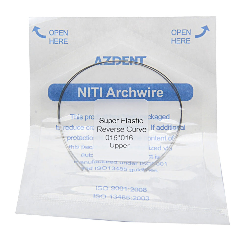 AZDENT Archwire Niti Reverse Curve Rectangular 0.016 x 0.016 Upper 2pcs/Pack - azdentall.com