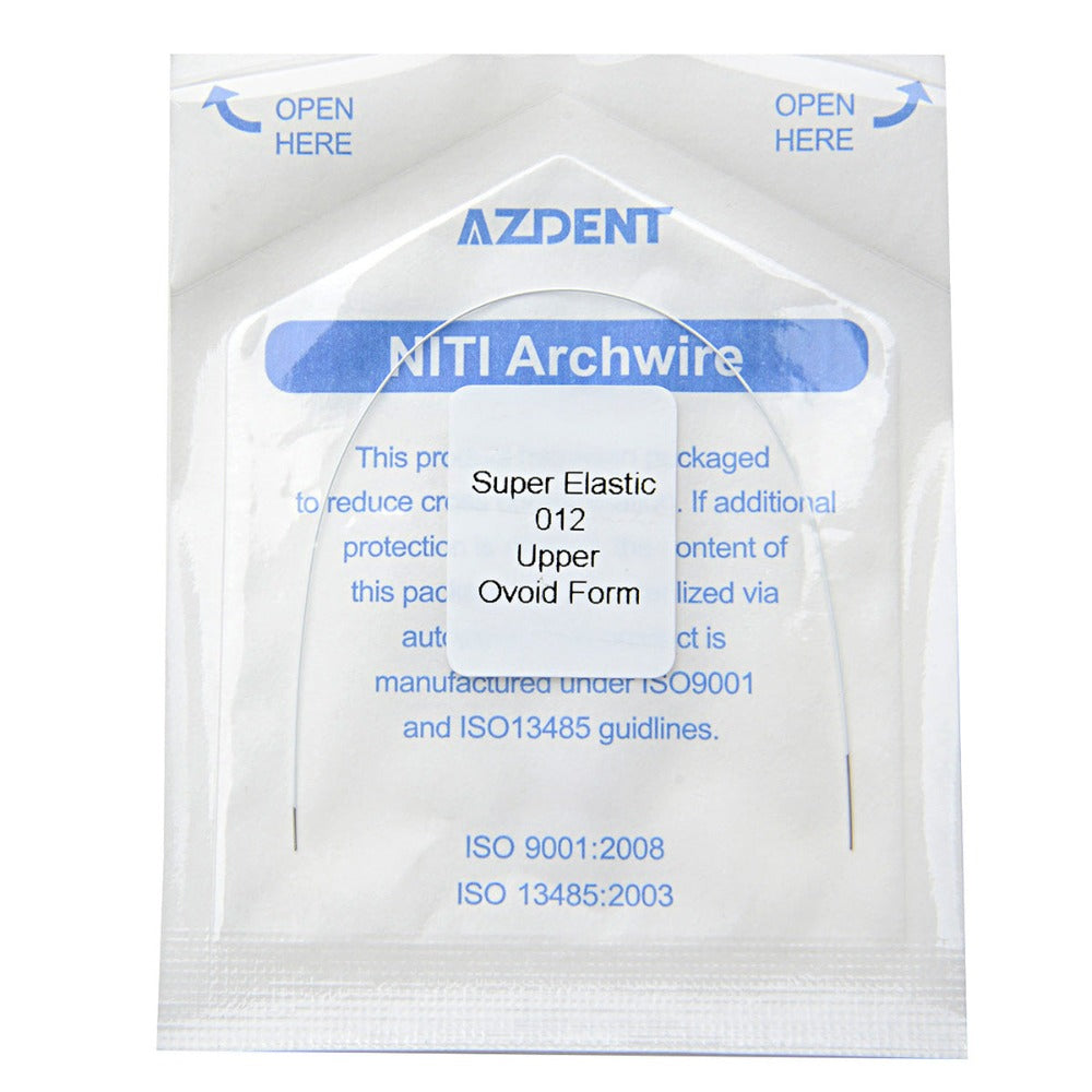 AZDENT Archwire NiTi Super Elastic Colored Coated Ovoid Round 0.012 Upper 1pcs/Pack - azdentall.com