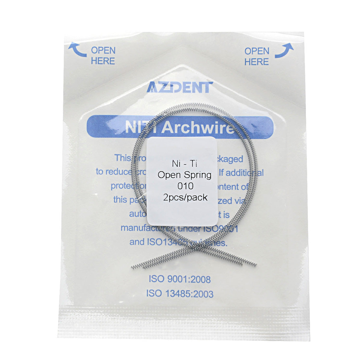 AZDENT Dental Open Coil Spring NITI Alloy 0.010* 180mm 2pcs/Pk - azdentall.com