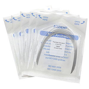 5 Bags AZDENT Thermal Active NiTi Archwire Ovoid Form Rectangular 0.016 x 0.016 Upper 10pcs/Pack - azdentall.com