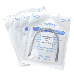 AZDENT Dental Orthodontic Archwires Niti Super Elastic Natural Rectangular Full Size 10pcs/Pack - azdentall.com