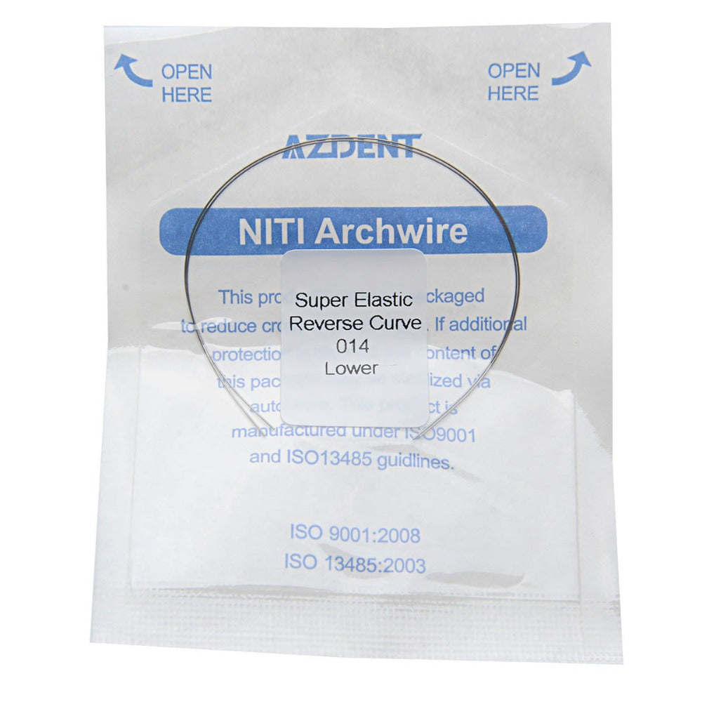 AZDENT Archwire NiTi Reverse Curve Round 0.014 Lower 2pcs/Pack - azdentall.com