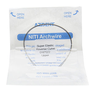 AZDENT Archwire Niti Reverse Curve Rectangular 0.016 x 0.022 Upper 2pcs/Pack - azdentall.com