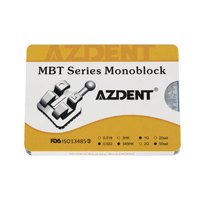 1000pcs AZDENT Dental Orthodontic Metal Brackets Braces Mini MBT .022 Hooks on 345 50Sets/Box - azdentall.com