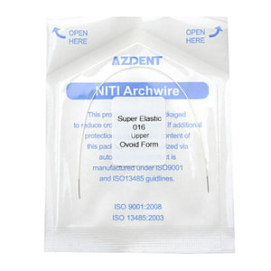 AZDENT Archwire NiTi Super Elastic Colored Coated Ovoid Round 0.016 Upper 1pcs/Pack - azdentall.com