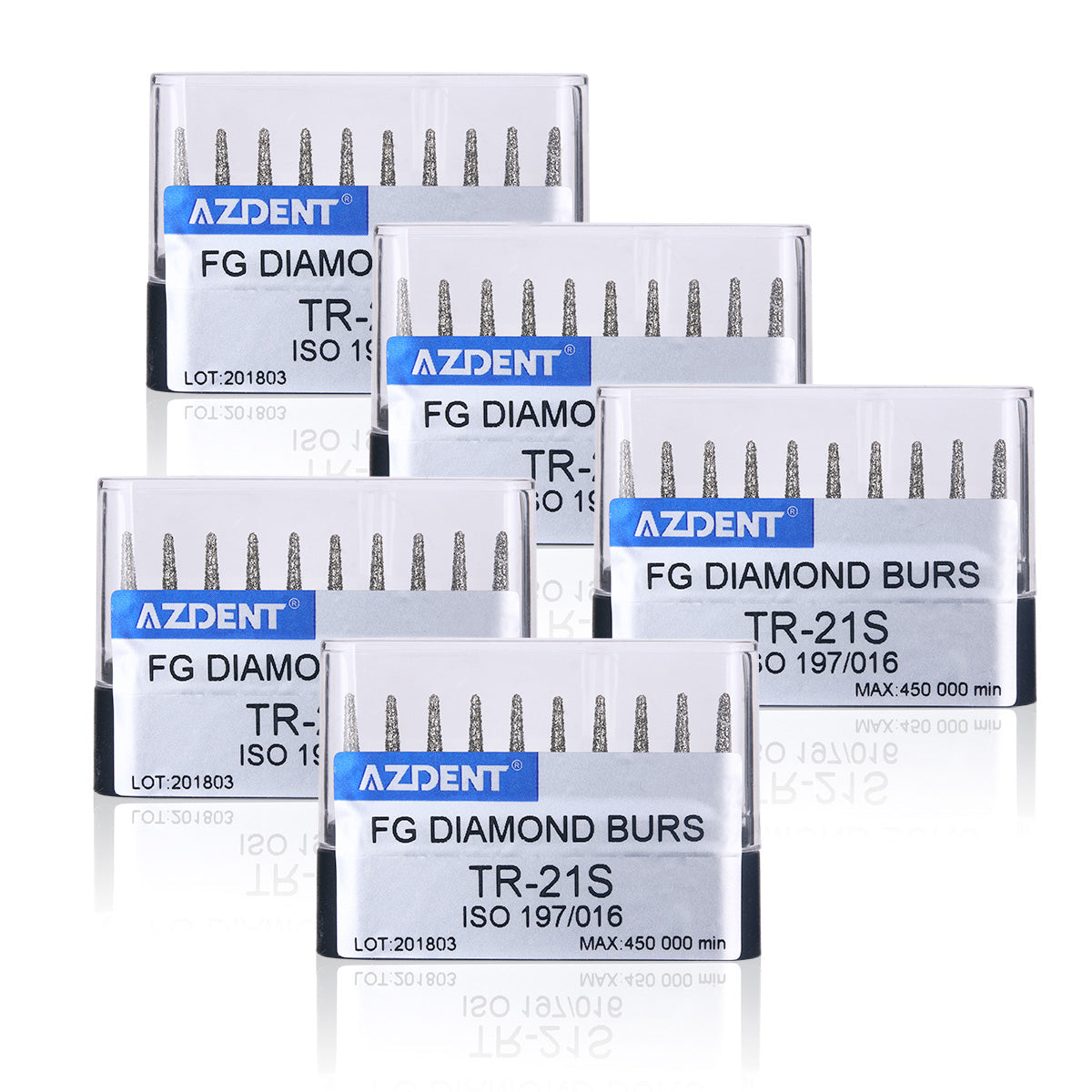 5 Boxes AZDENT FG Diamond Burs TR-21S 10pcs/Box - azdentall.com