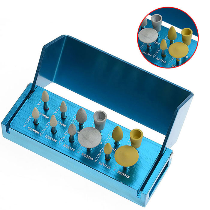 Dental Zirconia Polishing Kit for Low Speed Contra Angle RA3112 12pcs/Kit - azdentall.com