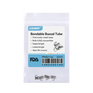 AZDENT Dental Orthodontic Buccal Tube 1st Molar Bondable Convertible U1L1 Roth 0.022 4pcs/Bag - azdentall.com