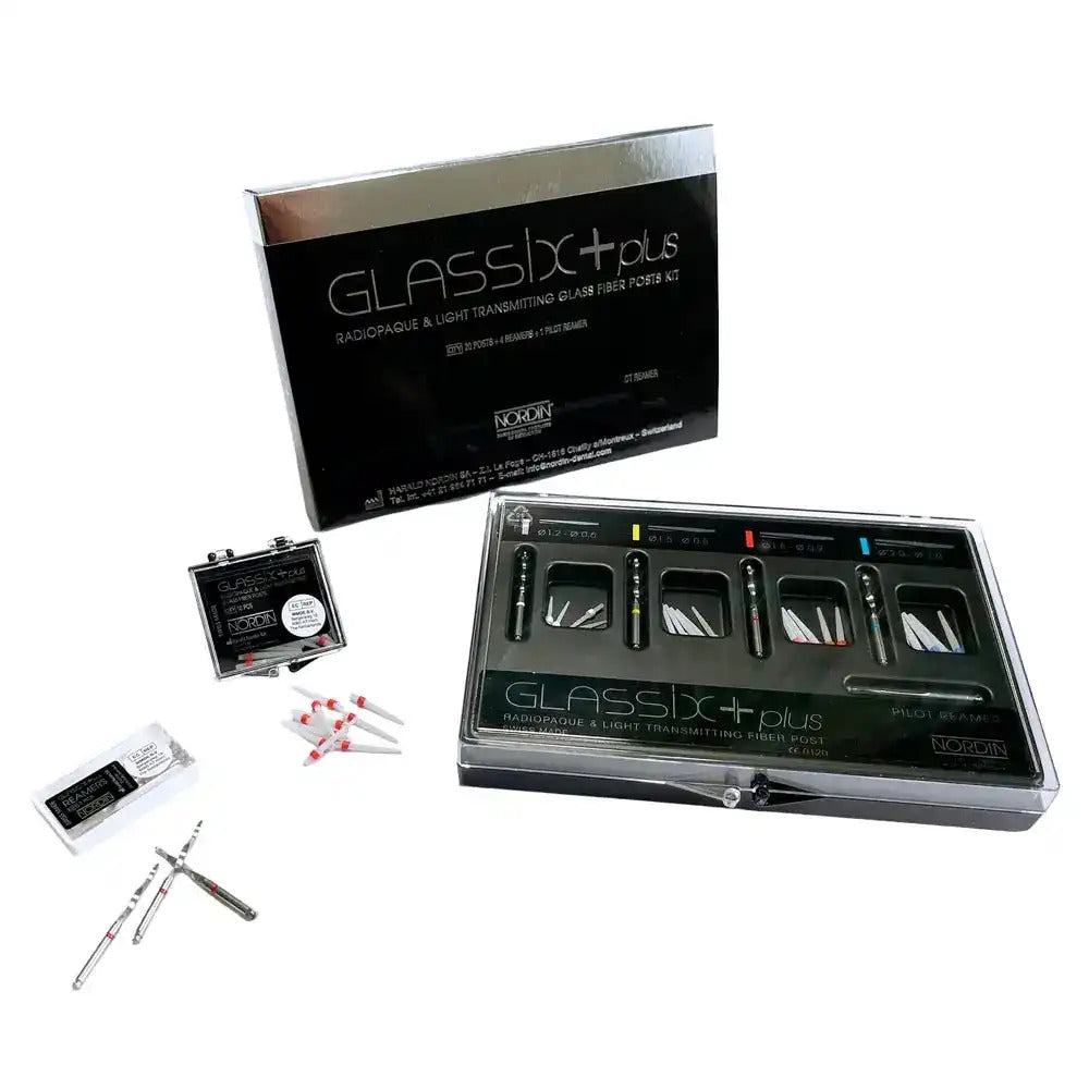Nordin Glassix +Plus Fiber Post Kit 20 Posts, 4 Reamers & 1 Pilot Reamer - azdentall.com