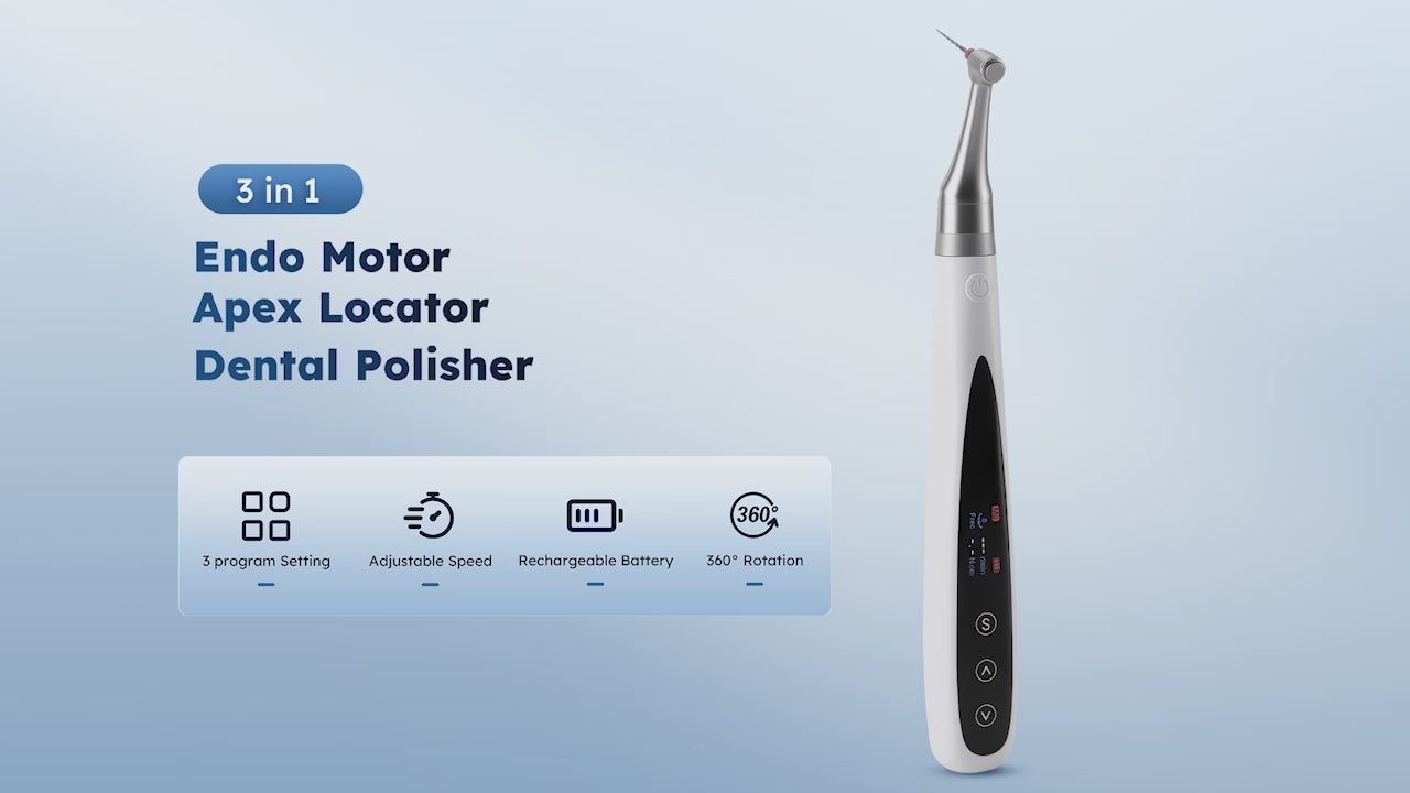 Load video: Dental Endo Motor with Apex Locator and Dental Polisher Machine - azdentall.com