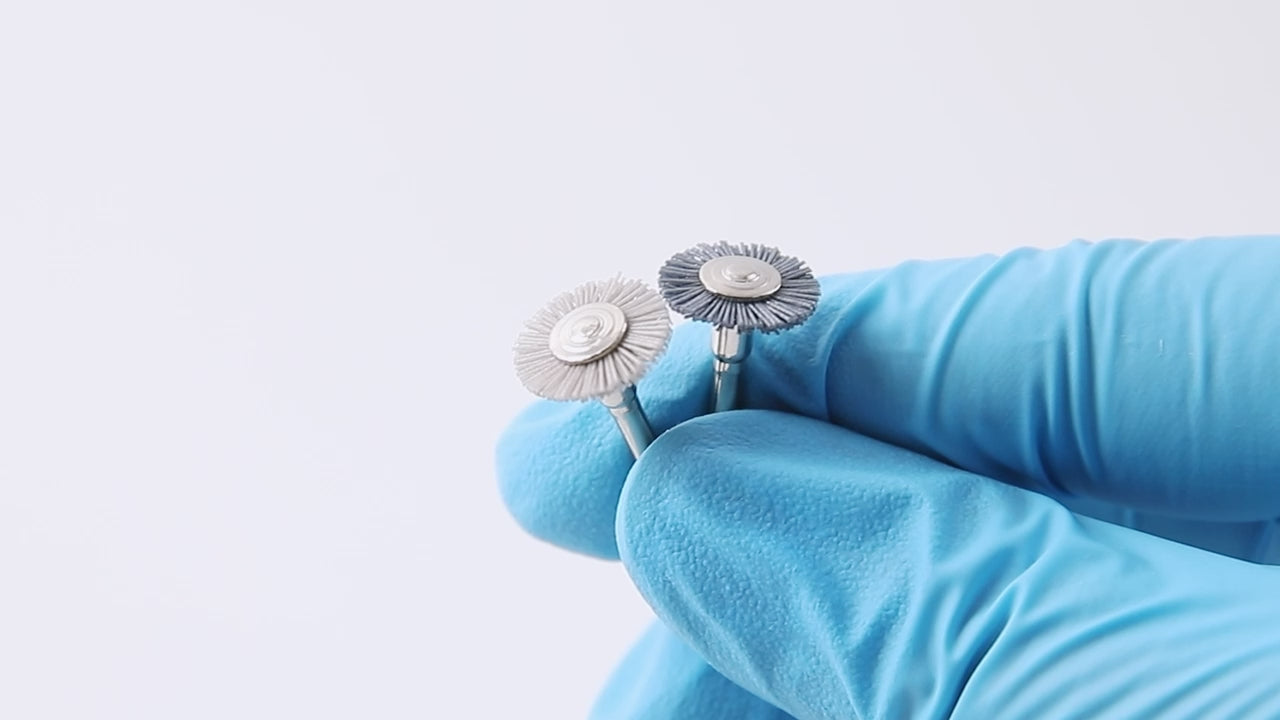 Load video: Dental Polishing Brush Alumina/ Silicon Carbide 5pcs/Pack - azdentall.com