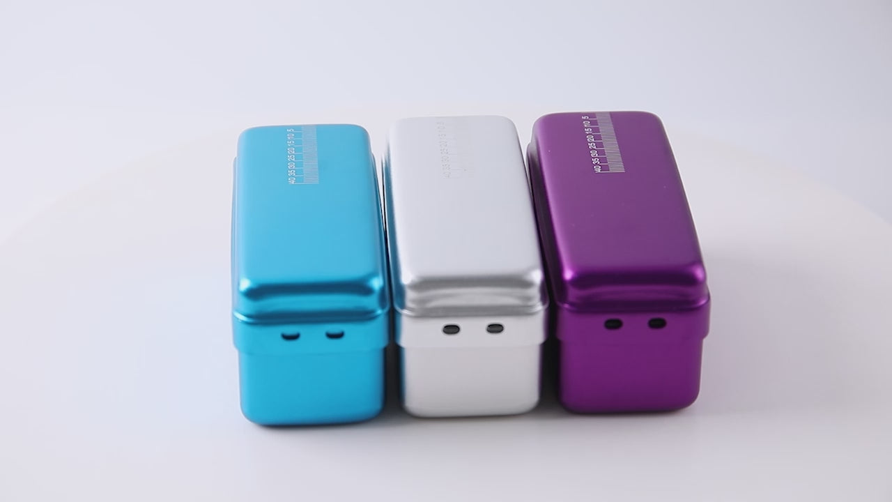 Load video: Dental Disinfection Box Holder Aluminum 72 Holes for FG 1.6mm Burs Files Polishers - azdentall.com