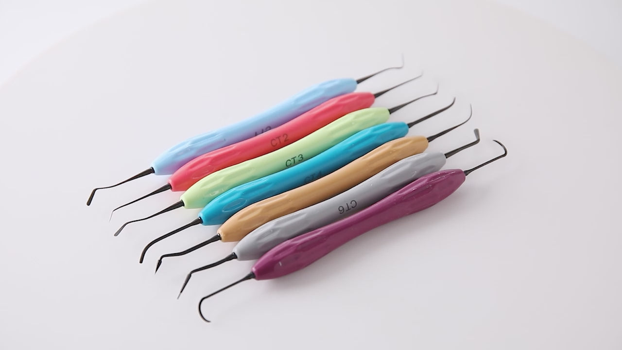 Load video: Dental Resin Filler Restorative Instrument Aesthetic Restoration Knife Silicone Handle - azdentall.com