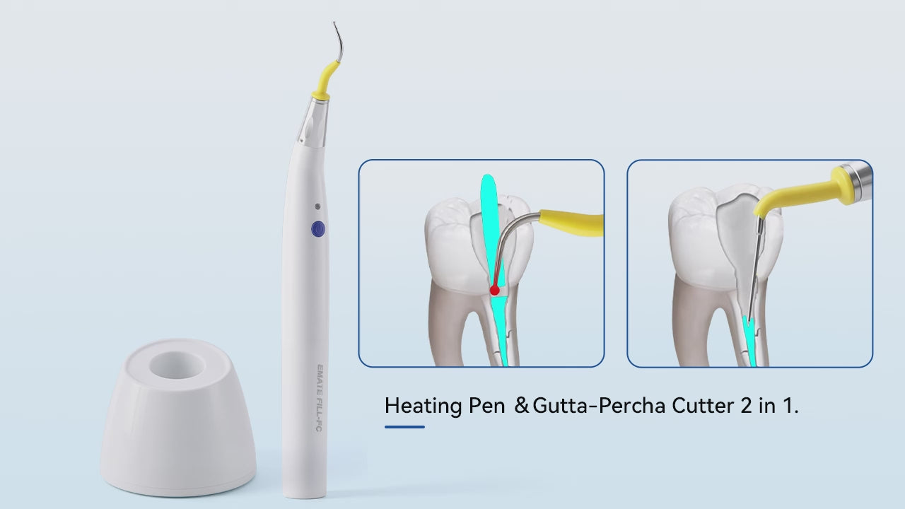 Load video: Dental Cordless Obturation System Gutta-Percha Cutter &amp; Heating Pen 2 in 1 System - azdentall.com