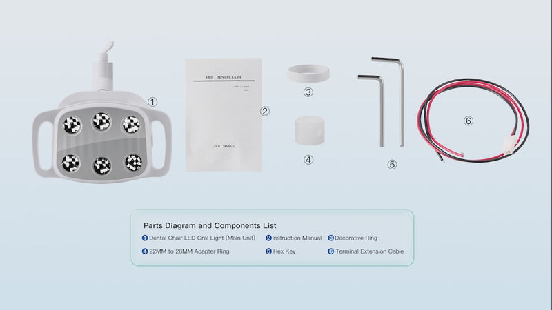 Dental Unit Chair LED Oral Light Lamp 6 Lights 9W Dual-Color Adjustable - azdentall.com
