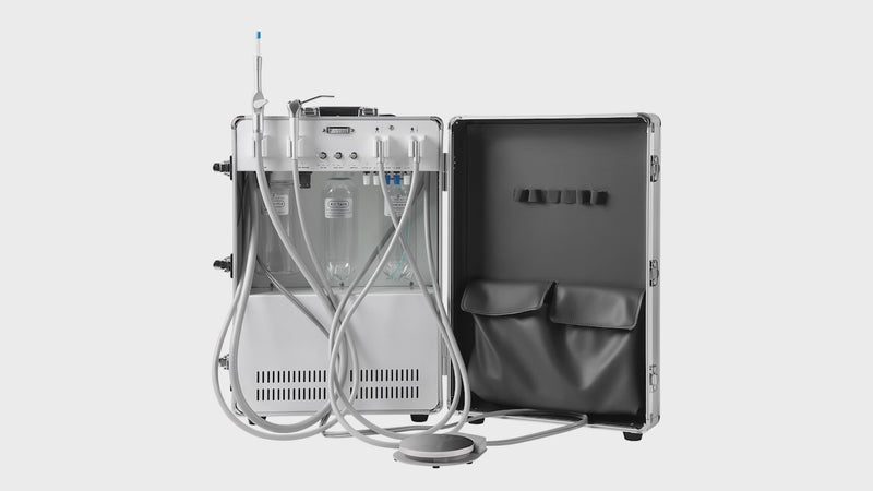 Dental Portable Mobile Delivery Unit System Built-in Air Compressor Strong Suction 4 Hole - azdentall.com